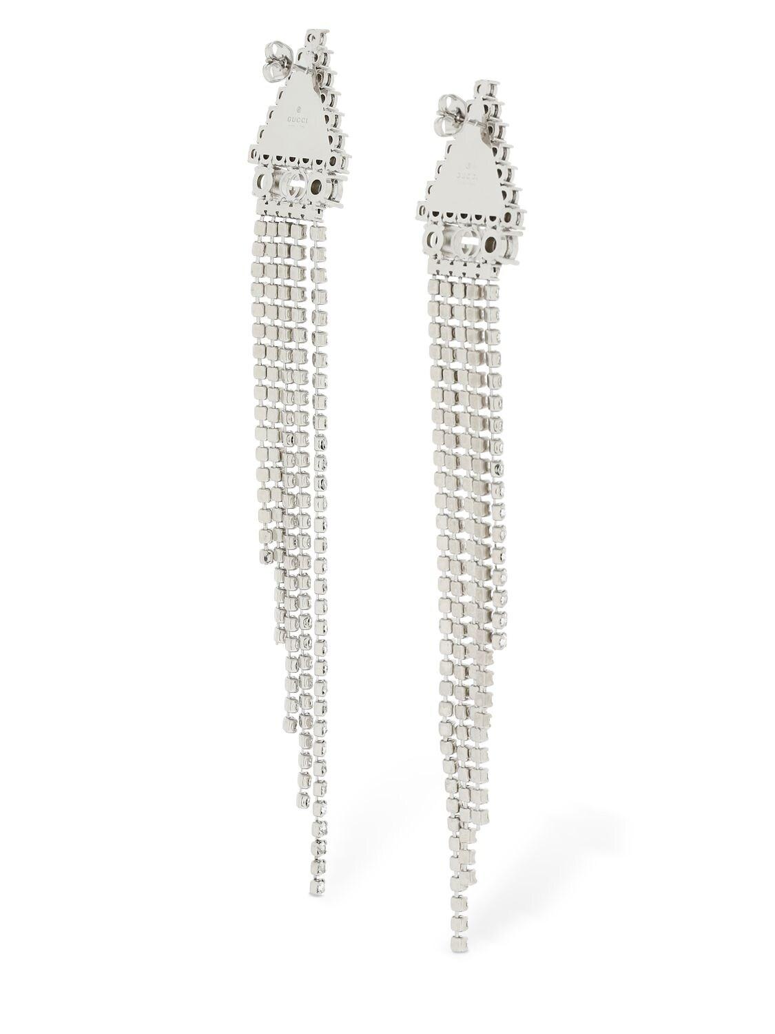 Toaimy Earings 1 Pair Women Tassel Jewelry Zircon Crystal Water Drop Fringe Asymmetric Earring Silver 