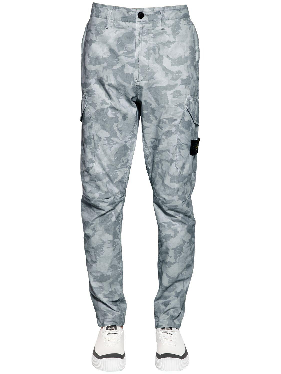 Stone Island Camouflage Cotton Cargo Pants in Sky Camo (Blue) for Men ...