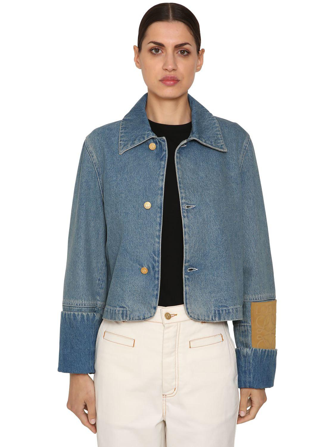 loewe cropped denim jacket