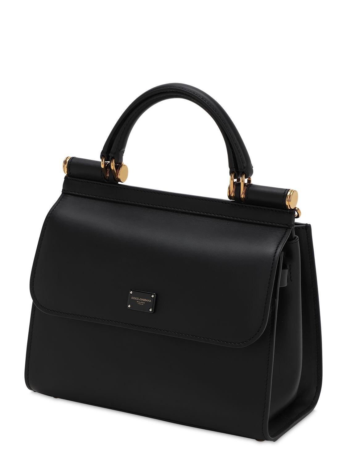 Dolce & Gabbana Sicily 58 Small Leather Top Handle Bag in Black Lyst