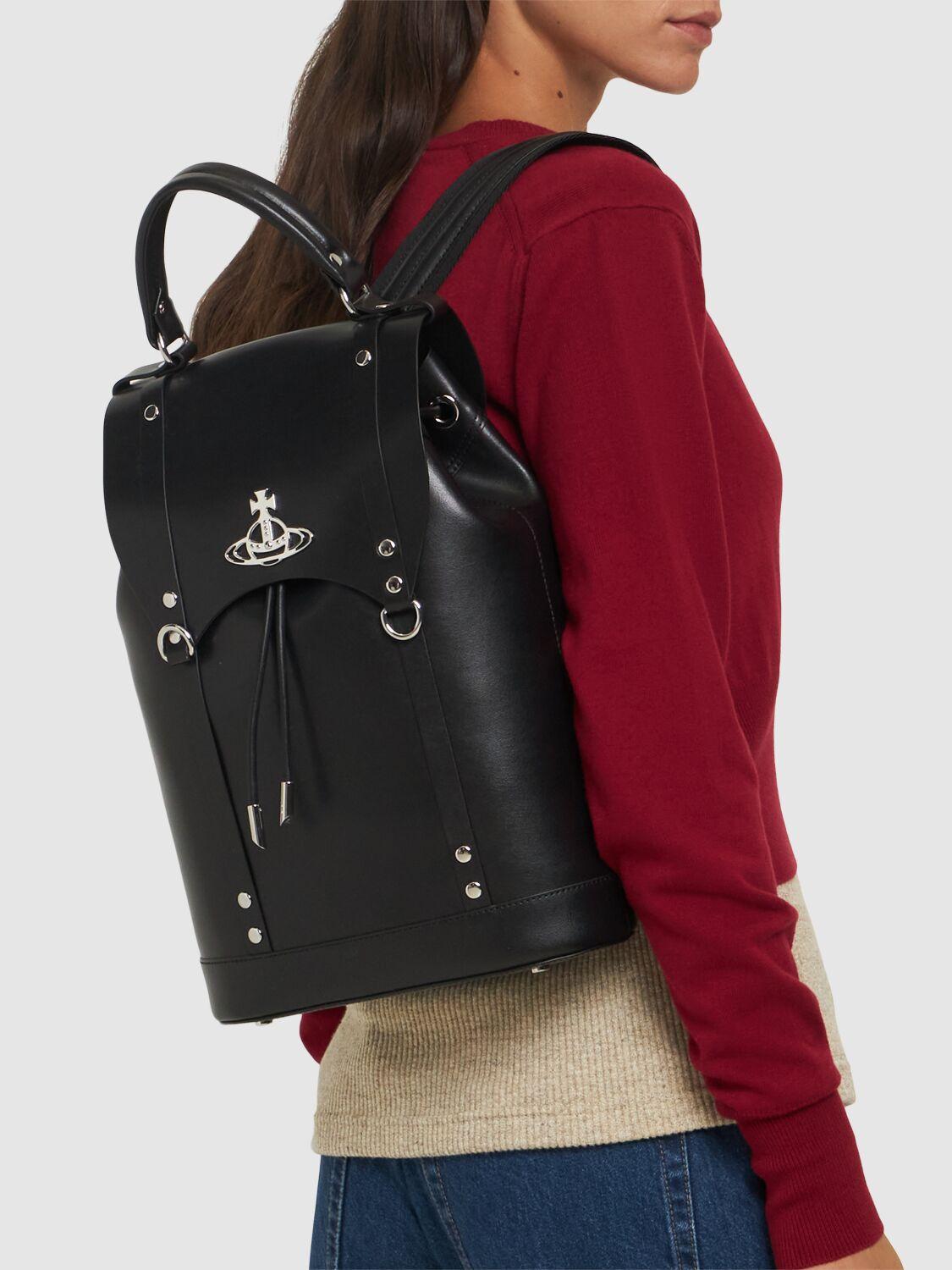 Vivienne Westwood Max Smooth Leather Backpack in Black | Lyst UK 