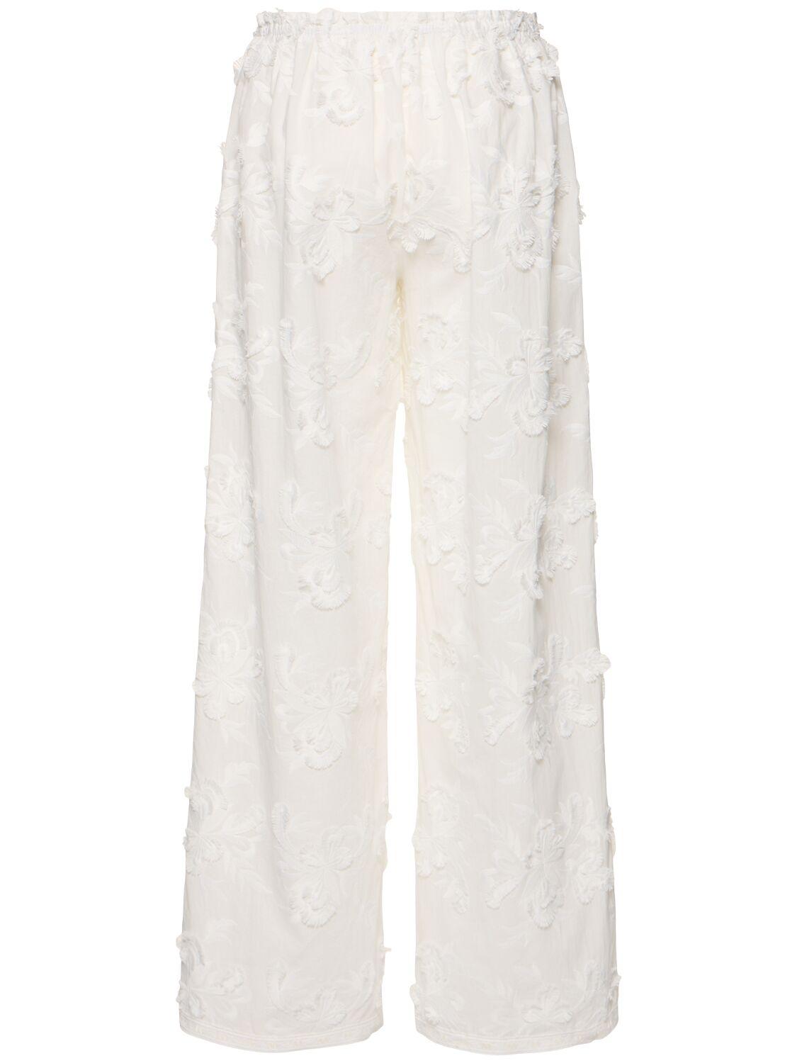 ボトムスその他 the garment White cotton palazzo trousers 25wsum_r0696_wth_m01_v2_be1092