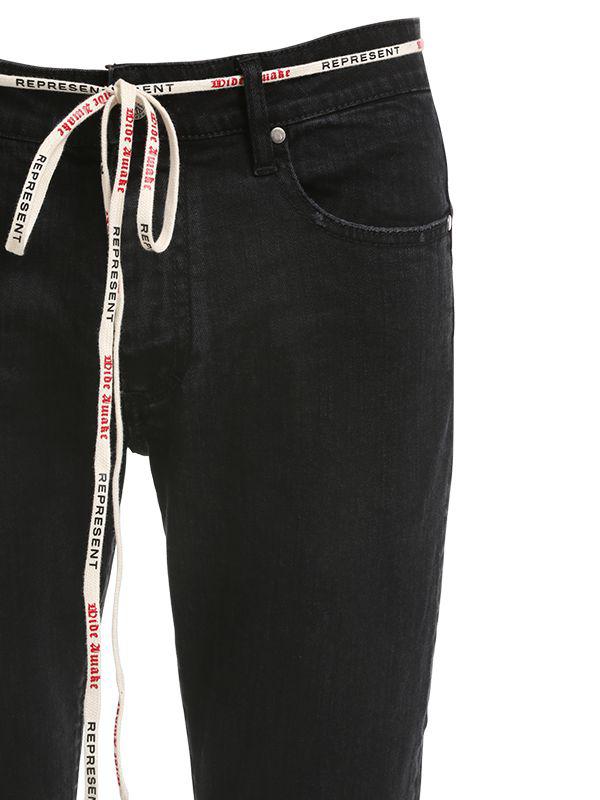 Represent Wide Awake Destroyed Denim Jeans in Black for Men | Lyst