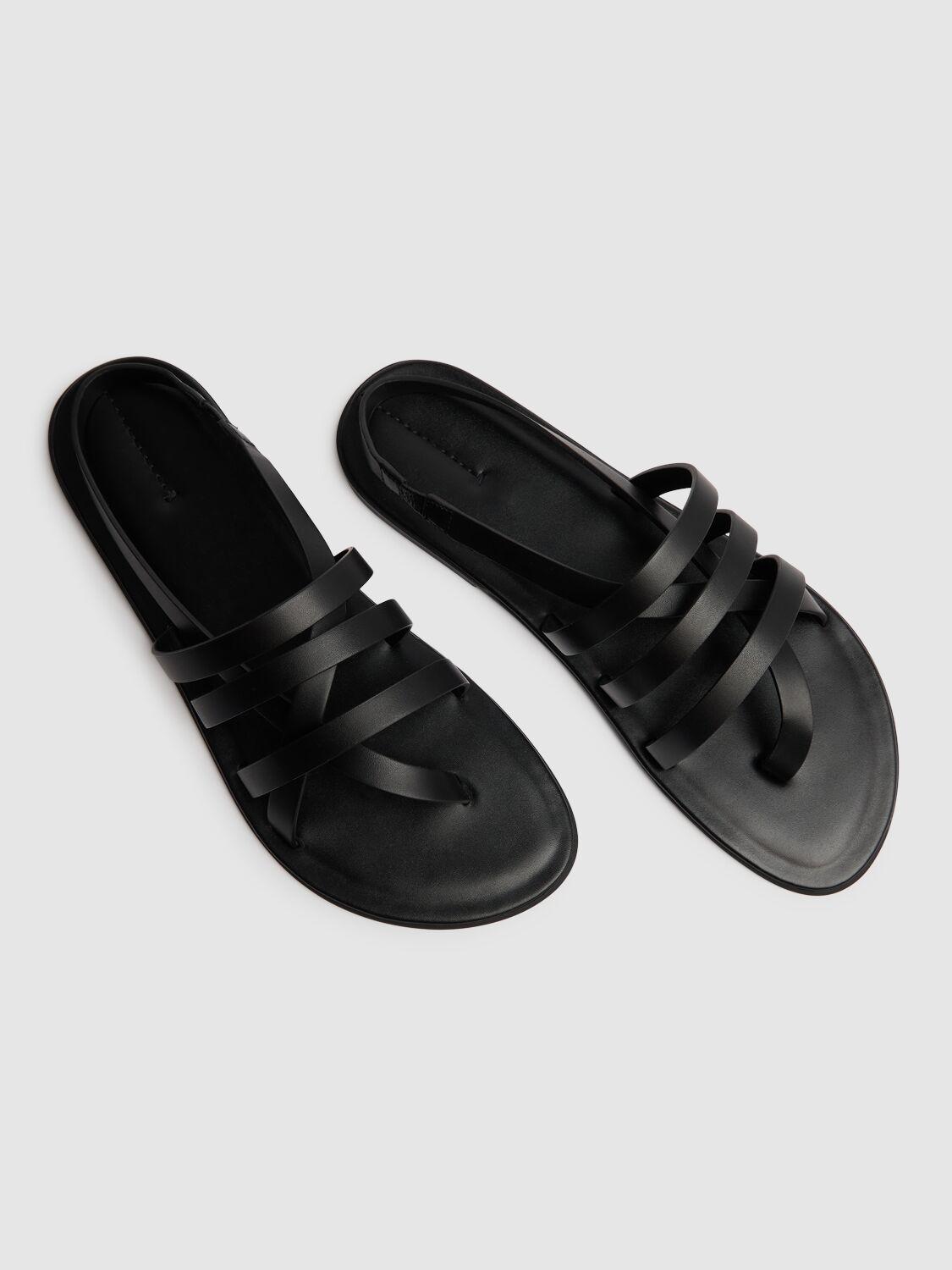 The Row◆Line Sandal in Leather 10mm The Row 10mm Line Leather Sandals in Black | Lyst Canada