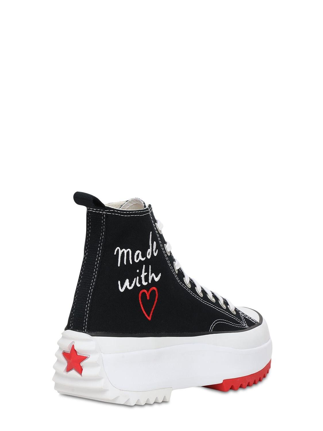 Converse Run Star Hike Hi Valentine's Day in Black | Lyst