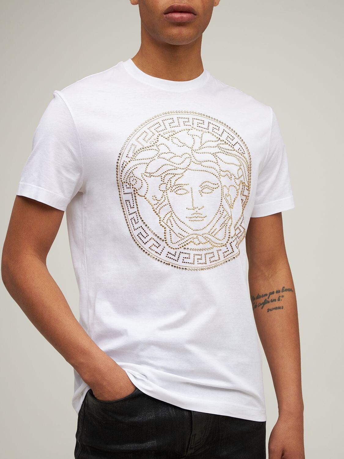 Versace Medusa Studded Cotton Jersey T 