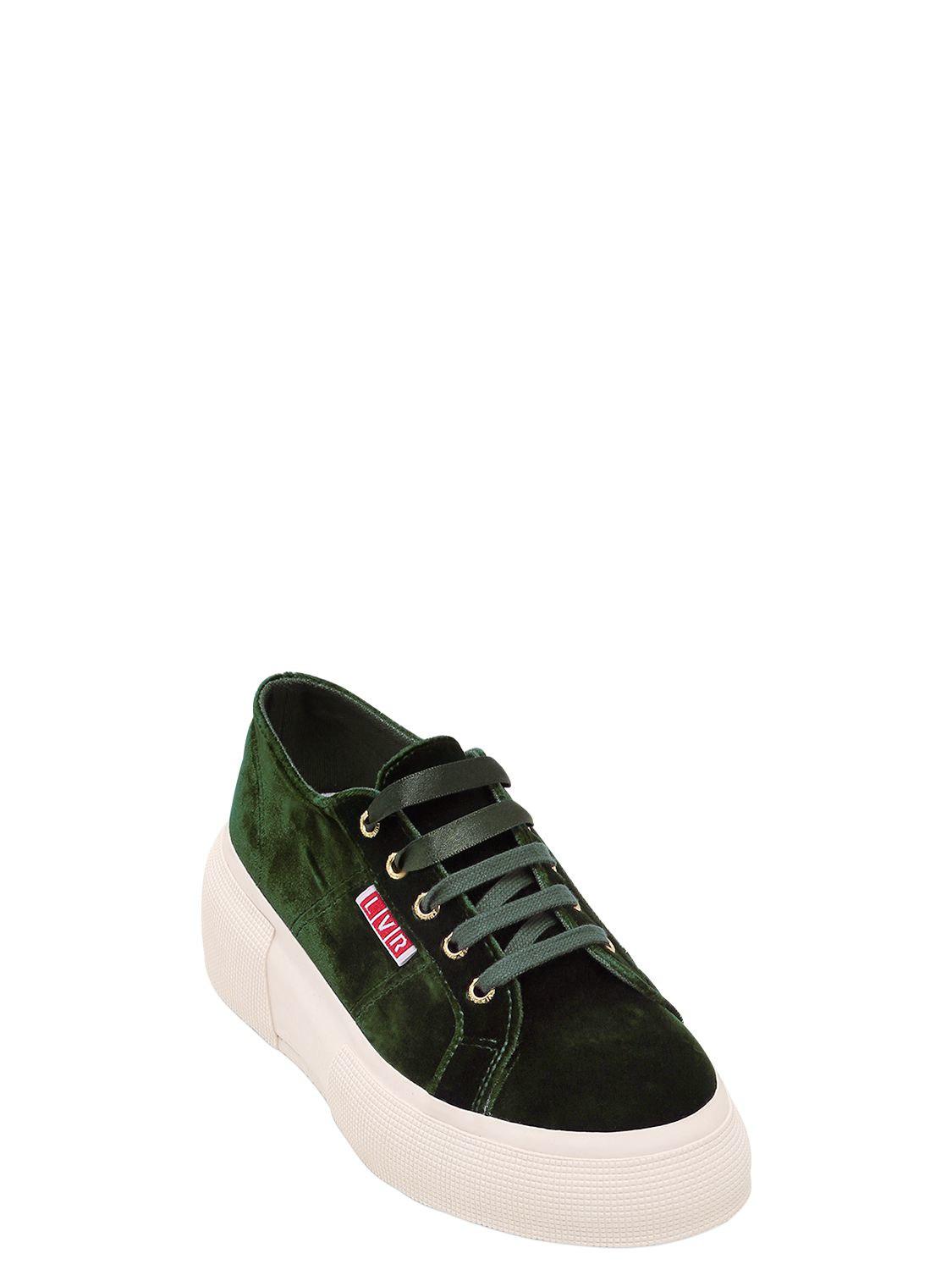 Superga green velvet Clearance