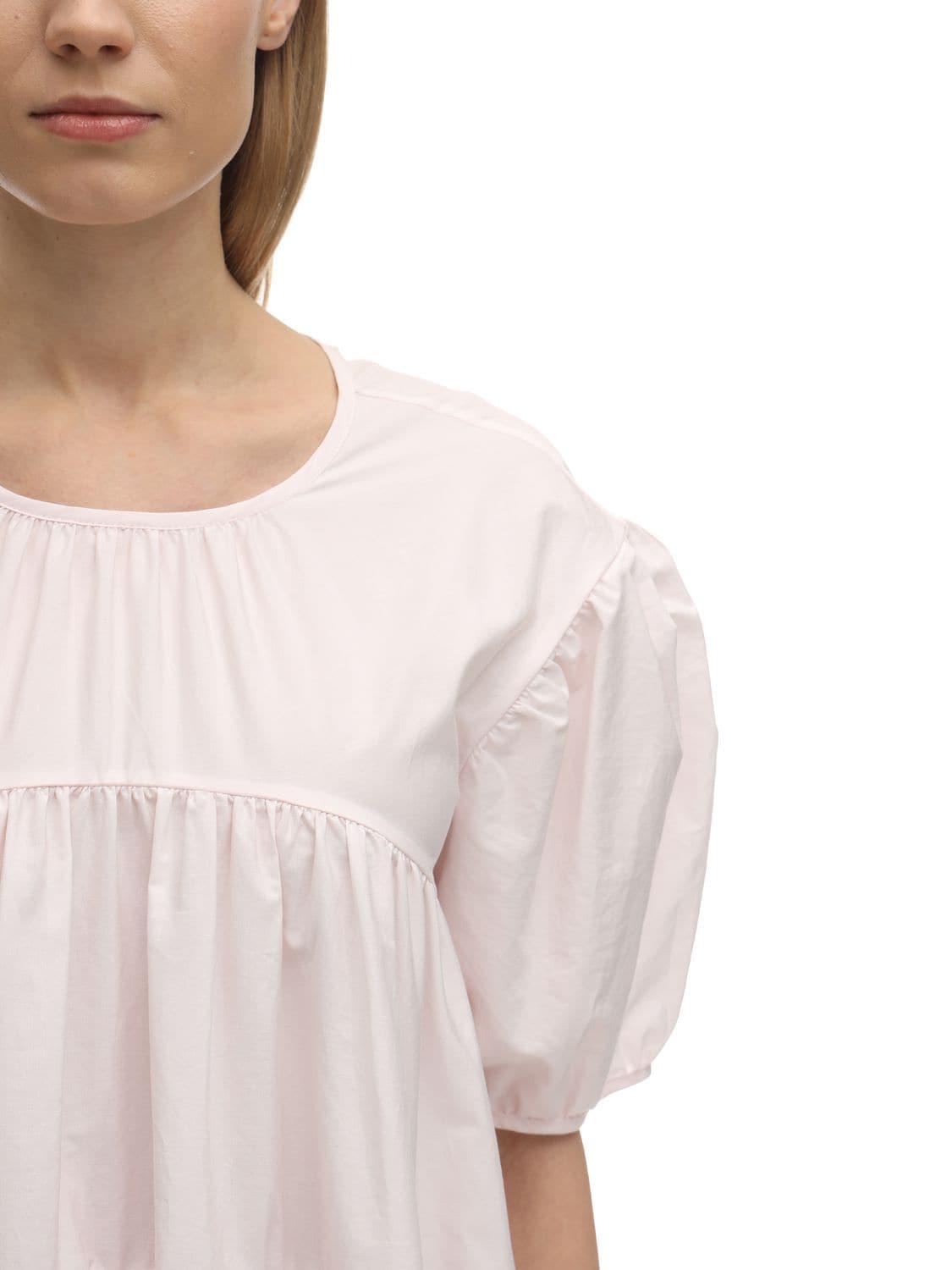 Cecilie Bahnsen Esme Cotton Poplin Midi Dress in Light Pink (Pink) - Lyst
