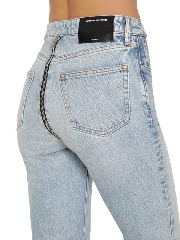 Alexander Wang Skinny Cotton Denim Jeans W/ Back Zip in Blue | Lyst