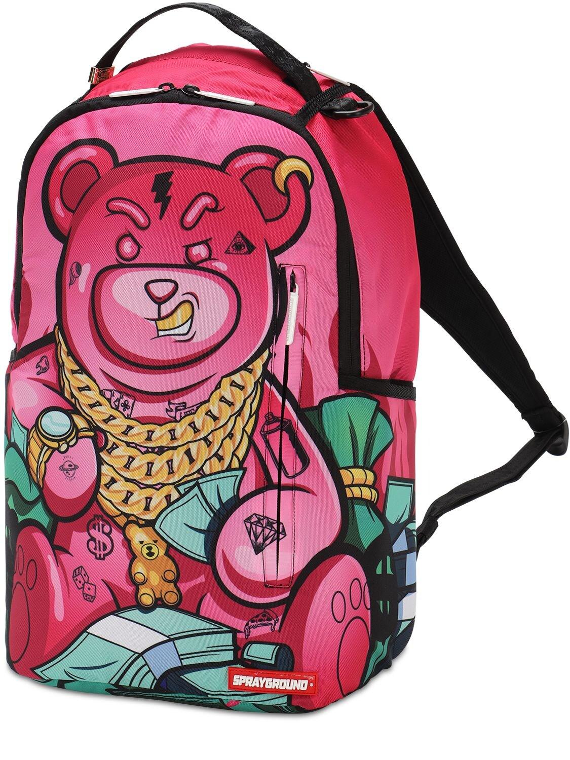 Girls Pink Sprayground Shark Central Backpack