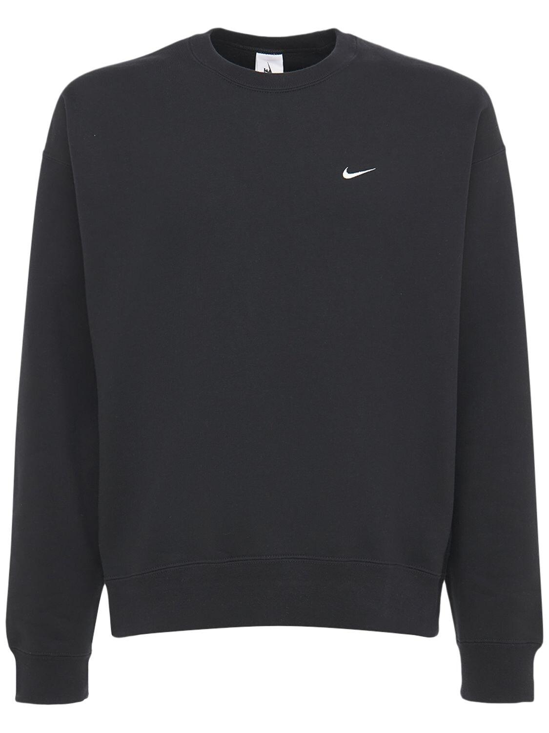 Nike Solo Swoosh Crewneck Sweatshirt in Black for Men | Lyst