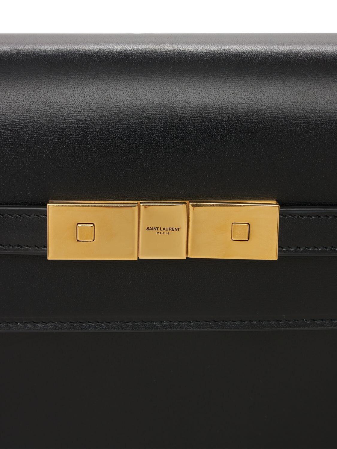 Saint Laurent Manhattan Shoulder Bag in Box Leather - Brown