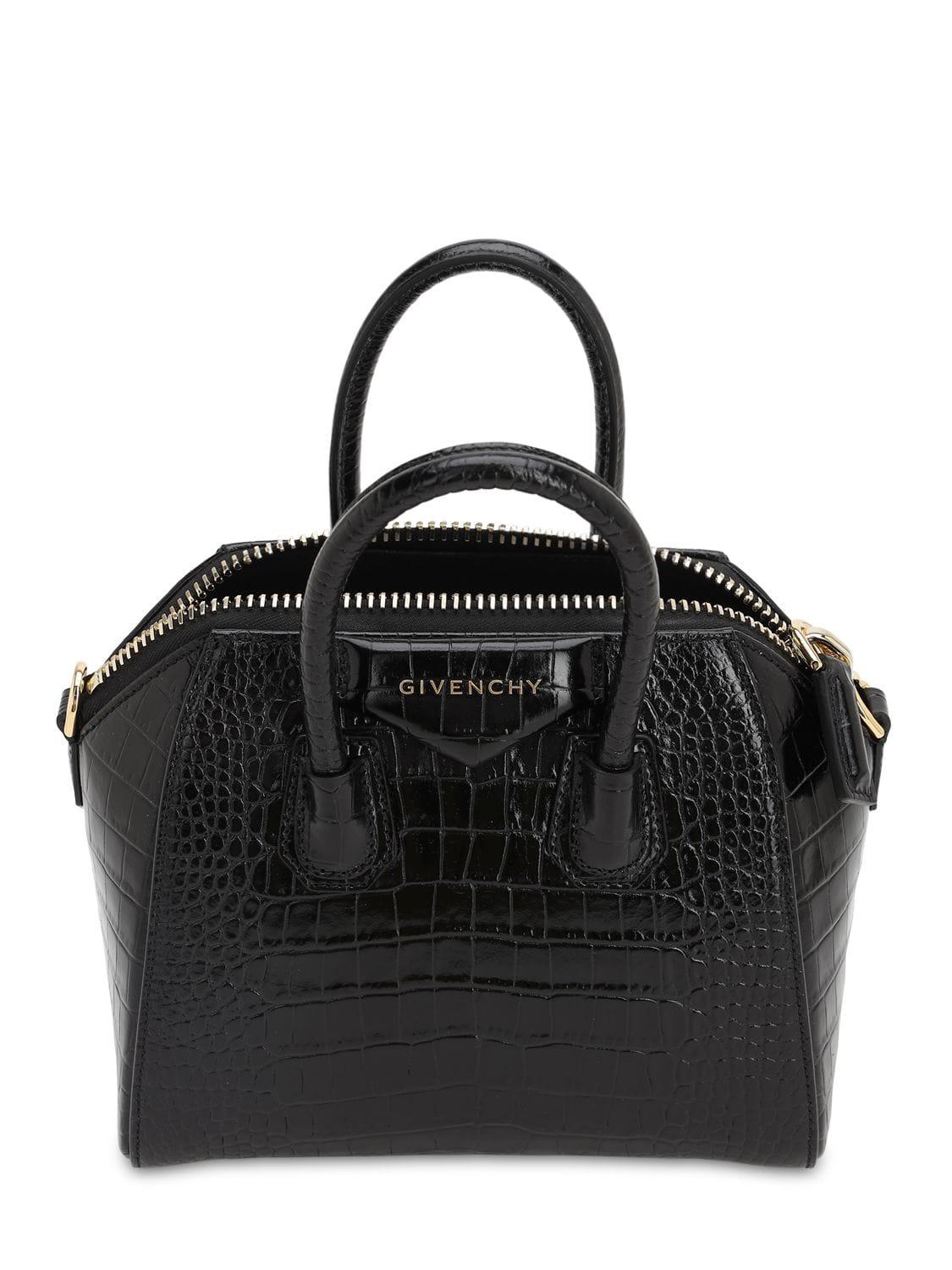 givenchy black croc small antigona bolsa
