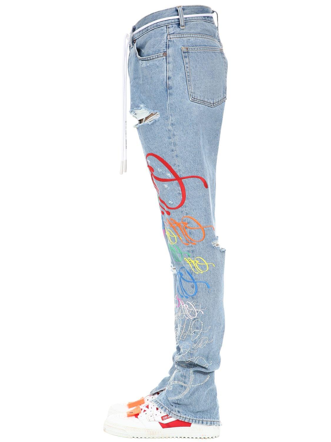 off white graffiti jeans