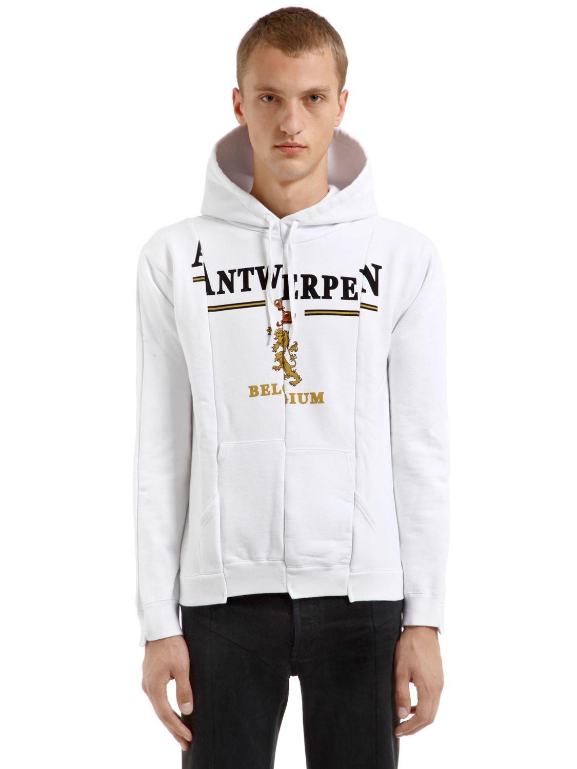 Vetements Antwerpen Cut Up Hooded Sweatshirt in White for Men - Lyst