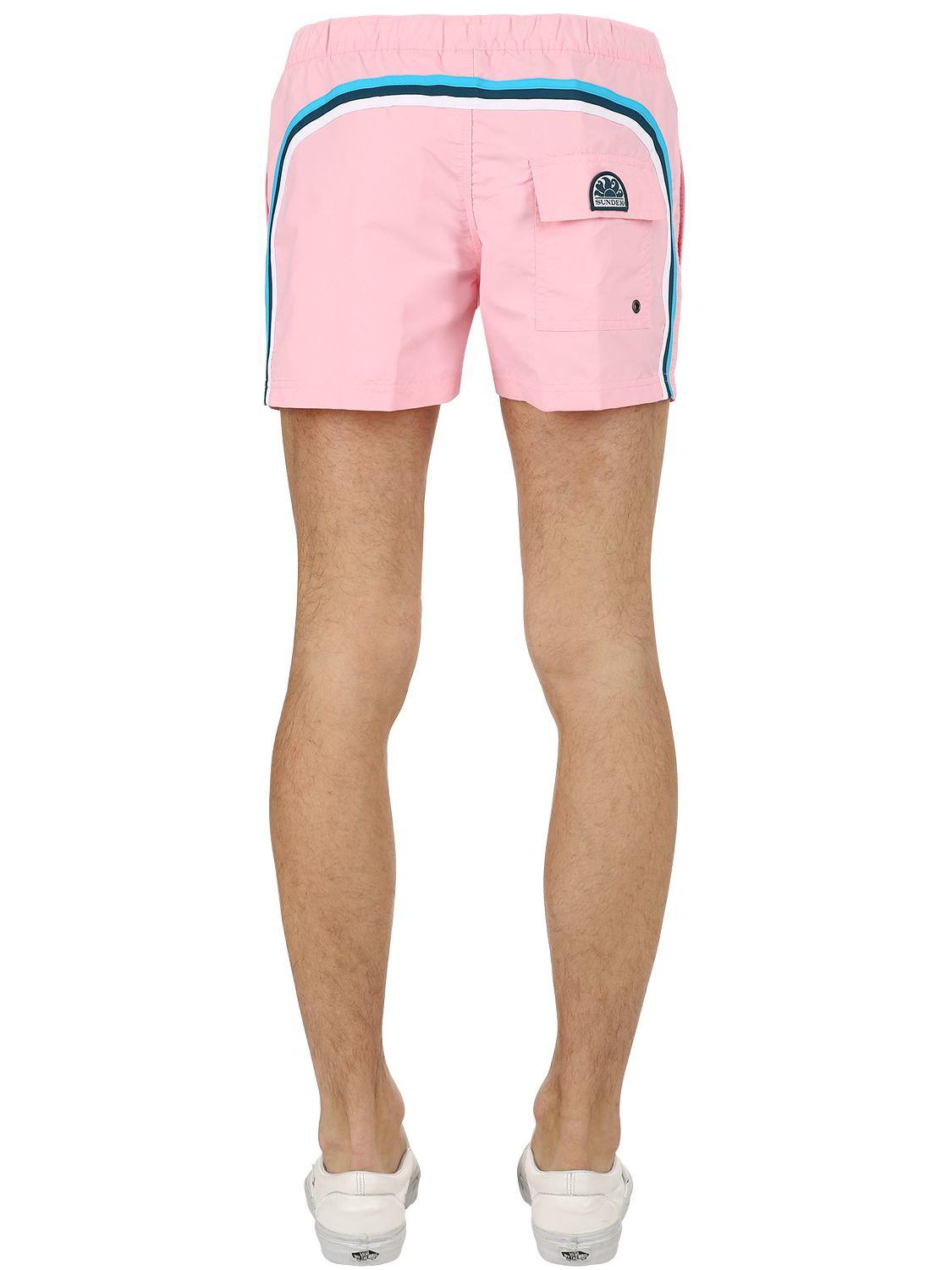 Sundek Synthetic "13"" Nylon Swim Shorts" in Pink for Men - Lyst