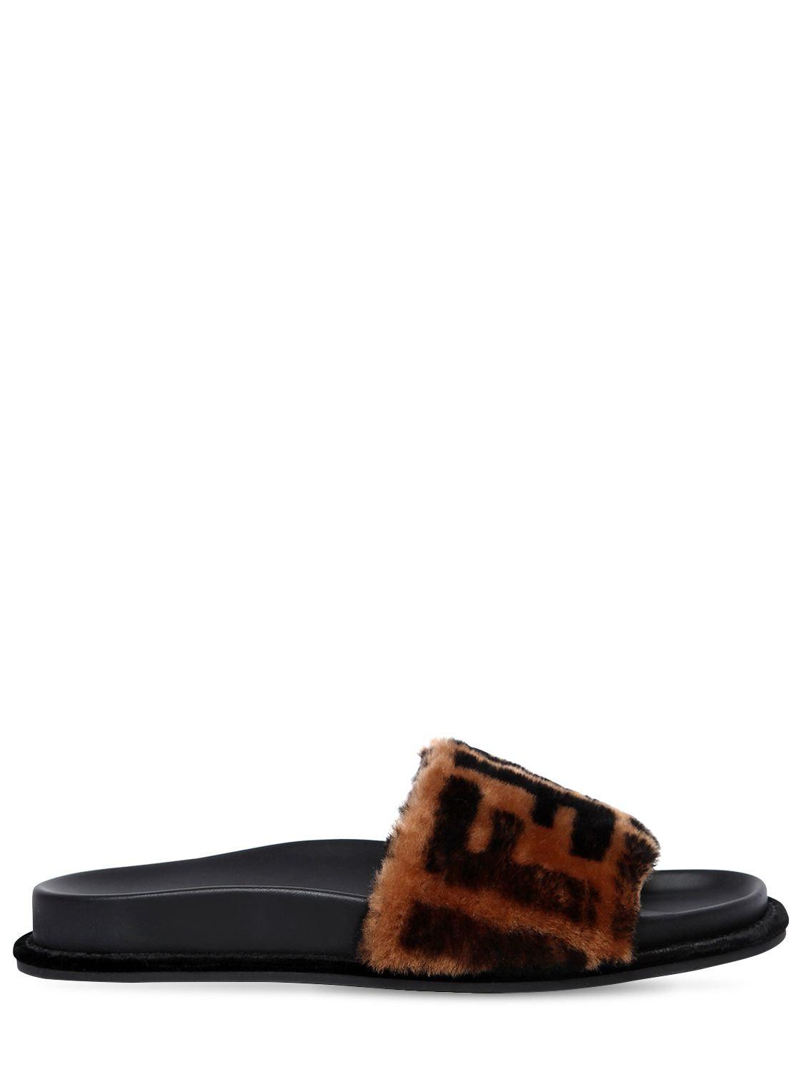 furry fendi slides