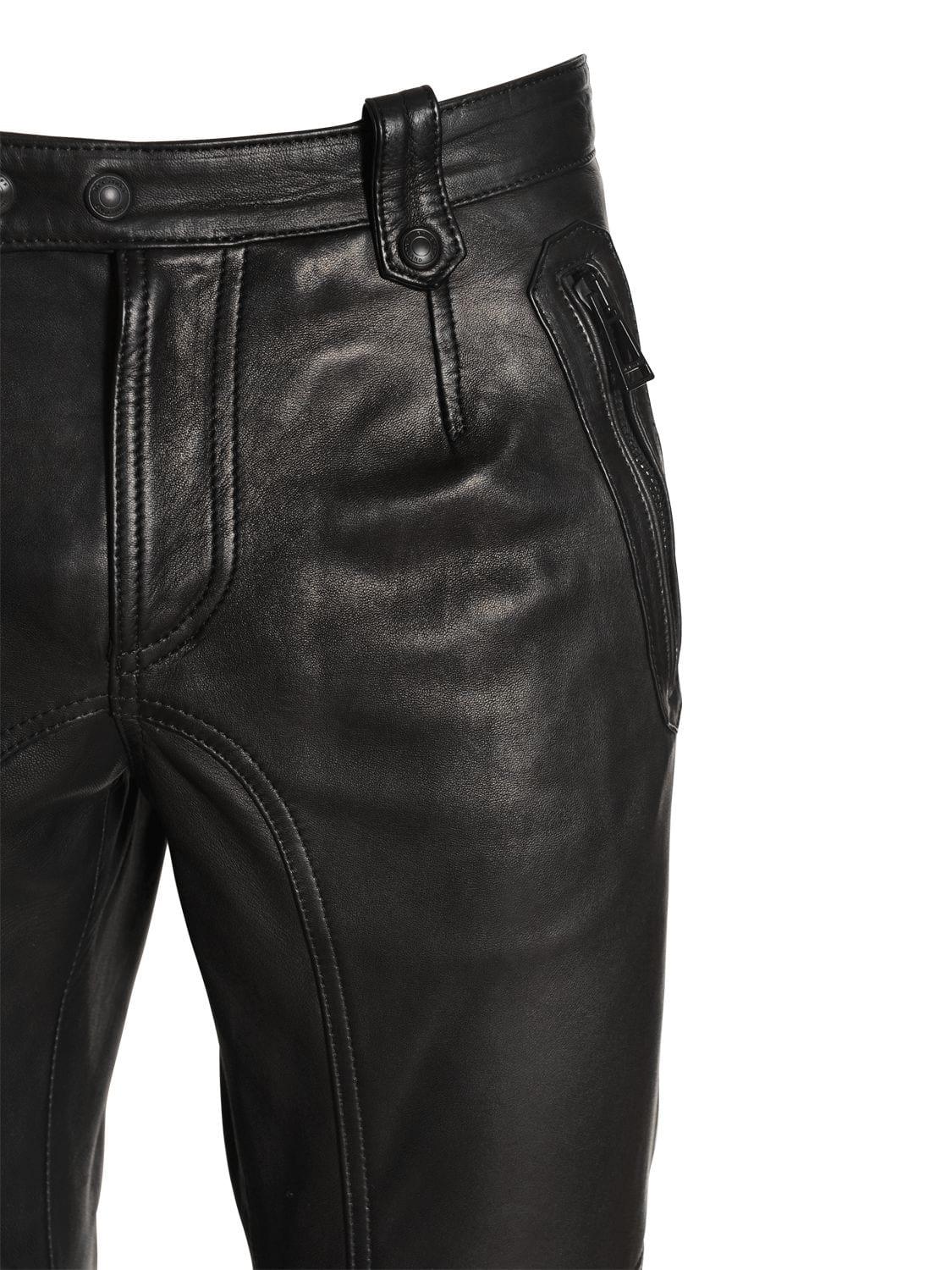 Belstaff Telford Smooth Leather Biker Pants in Black for Men - Lyst