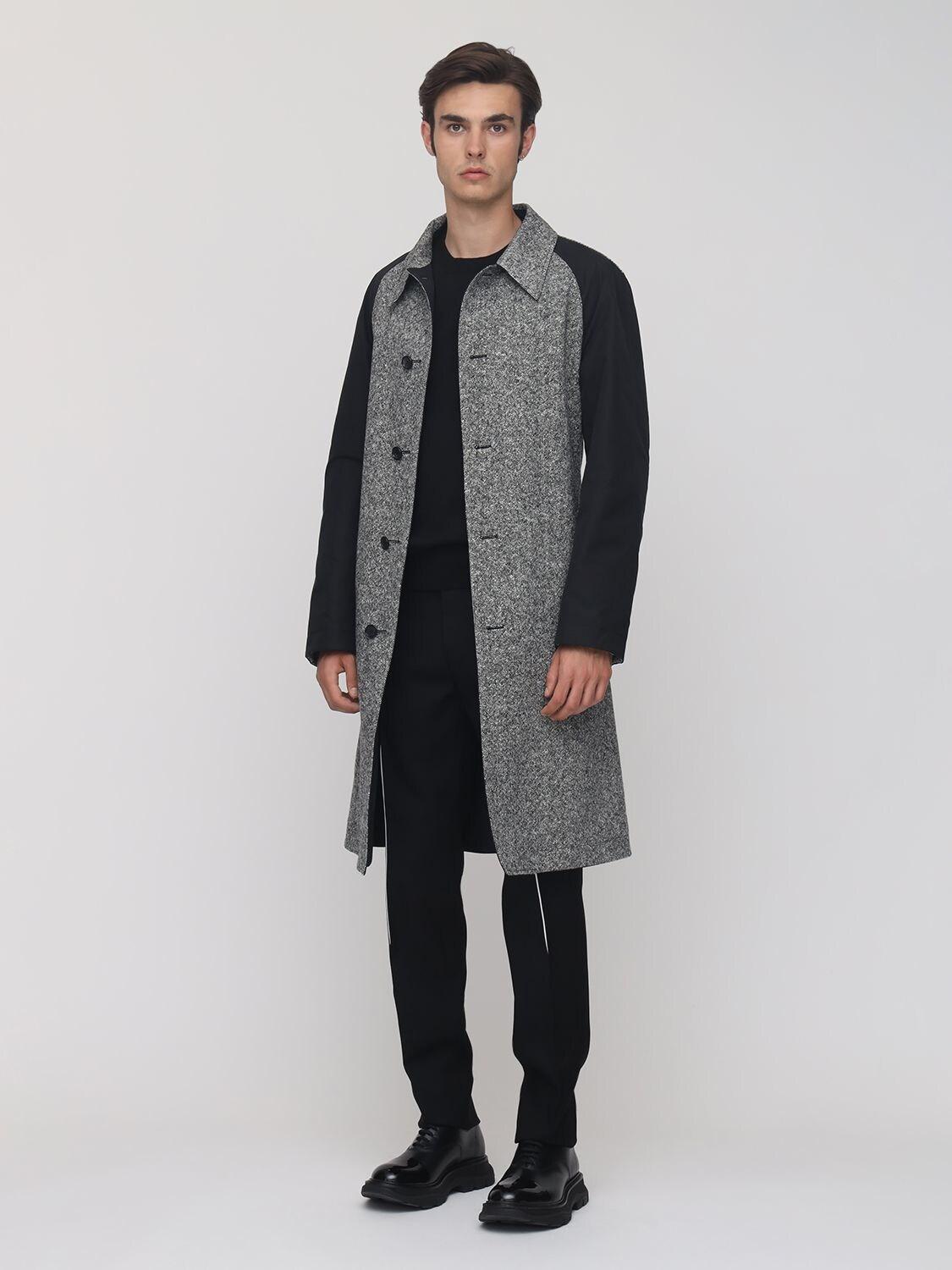 Alexander McQueen Reversale Hb Wool Trench Coat in Grey/Black (Gray ...