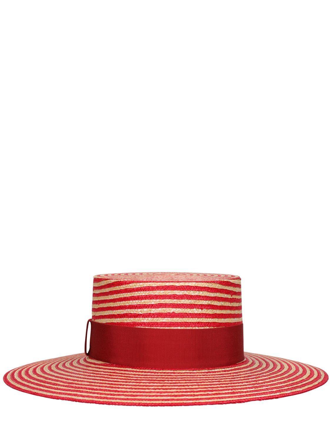 Gucci Straw Hat in Red | Lyst