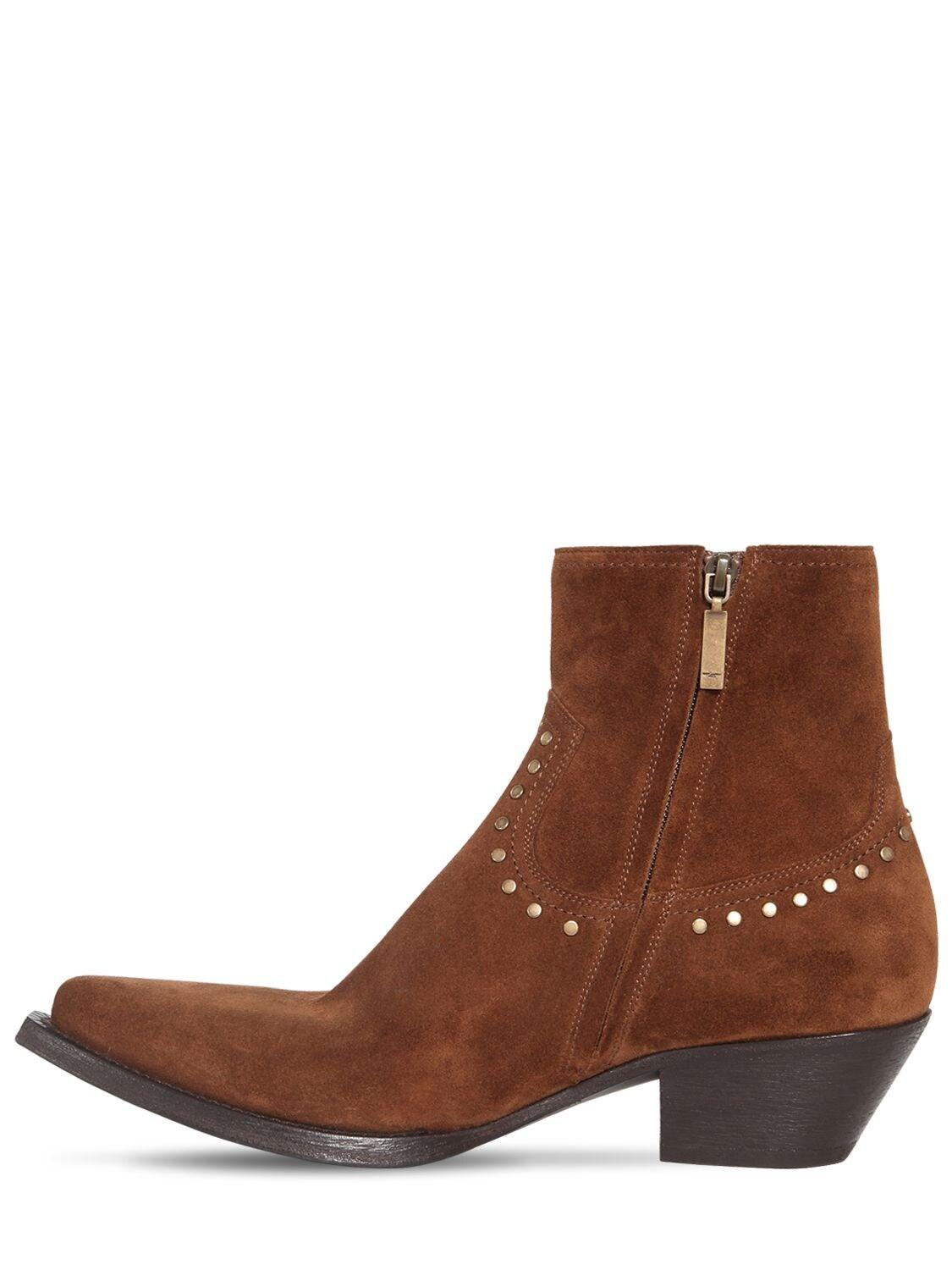 zip up suede boots