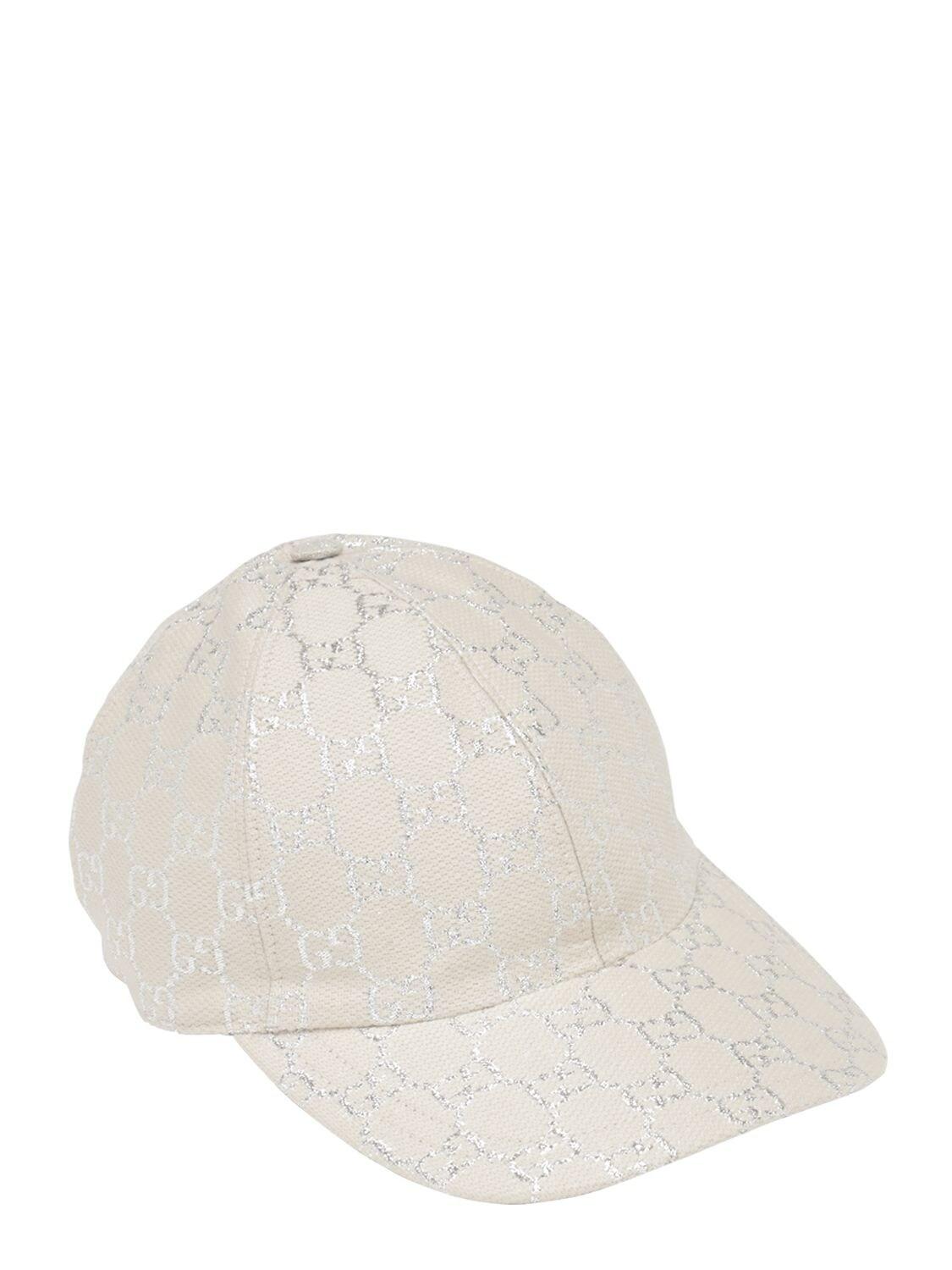 Gucci GG Lamé Baseball Hat in White | Lyst