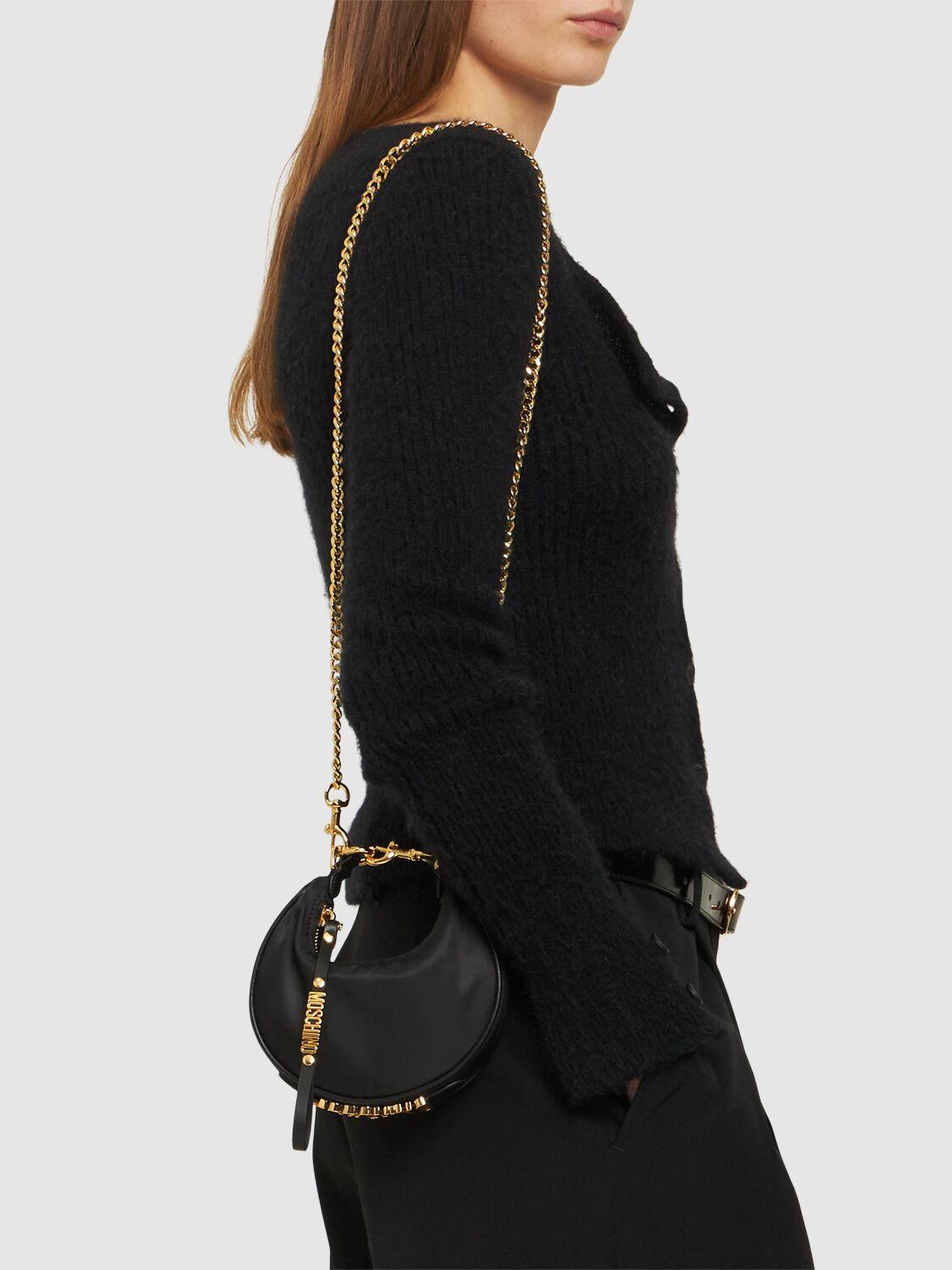 Moschino キルティンク スモル ハックハック A76188215 1298 Moschino // Black & Gold Leather Biker Shoulder Bag – VSP