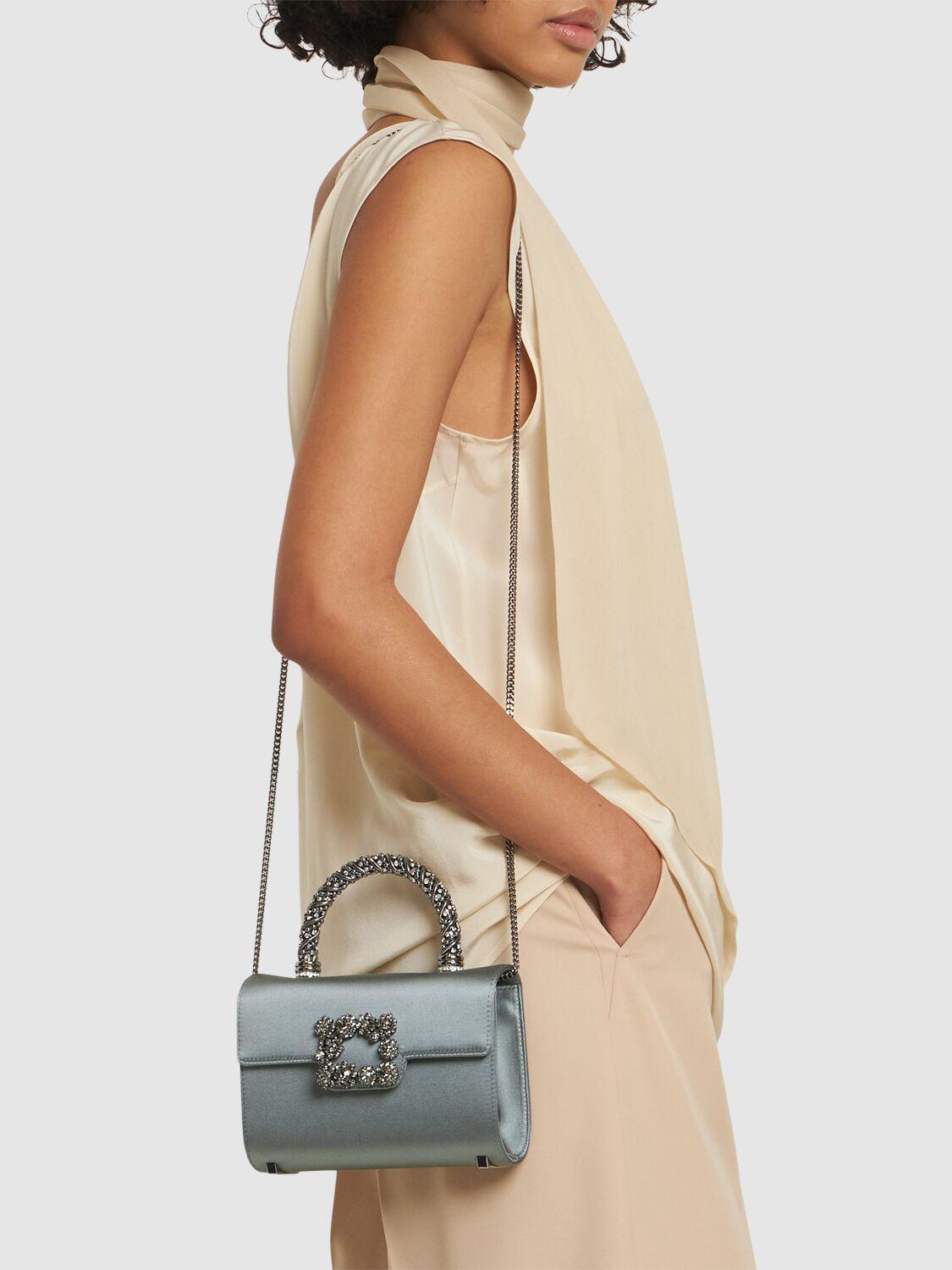 【Roger Vivier】ミニエンベロープフラワーレザーバッグ ROGER VIVIER Mini Envelope Flower Leather Bag Roger Vivier