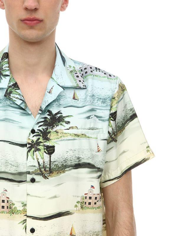Amiri Silk Short Sleeve Beverly Hills Hawaiian Shirt in Blue for ...
