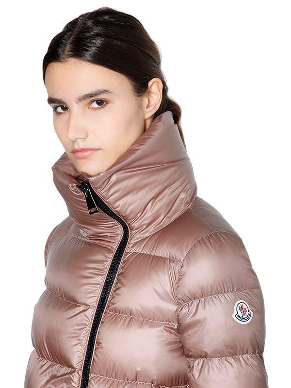 Moncler Synthetic Salix Leger Brillant Nylon Down Jacket in Beige (Natural)  - Lyst