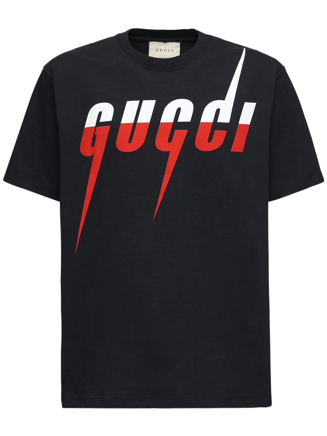 Gucci Cotton T-shirt With Blade Print in Black for Men - Save 46% | Lyst