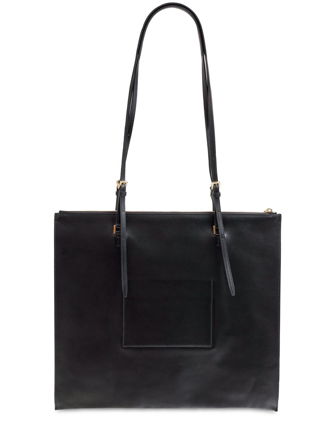 Jil Sander Market Leather Tote Bag - Black