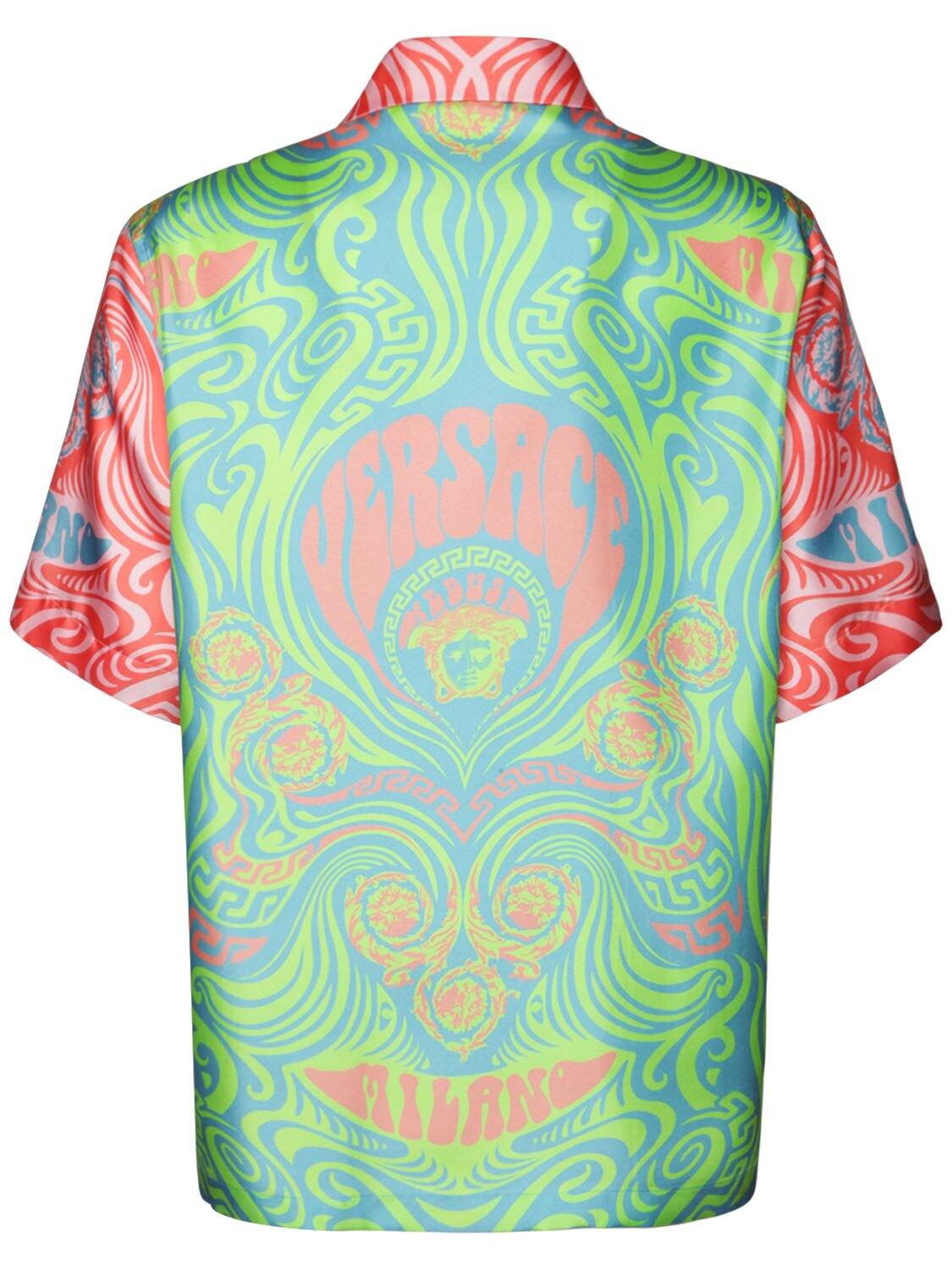 Versace Medusa Music Print Silk Shirt for Men