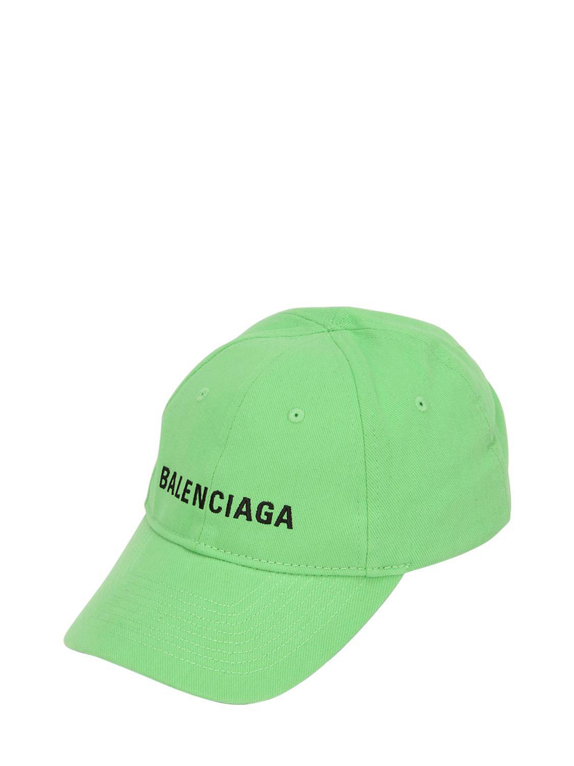 Balenciaga Logo Embroidered Cotton Baseball Hat in Green/Black (Green) for  Men | Lyst