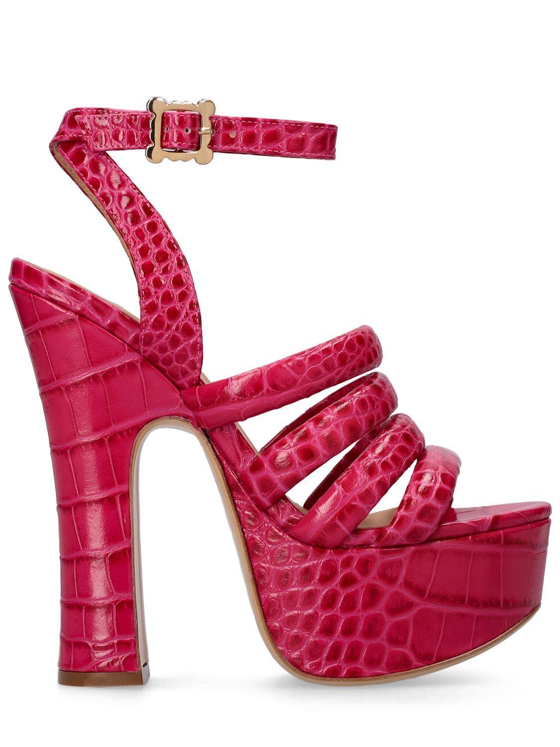 Vivienne Westwood 150mm Britney Embossed Leather Sandals in Pink | Lyst