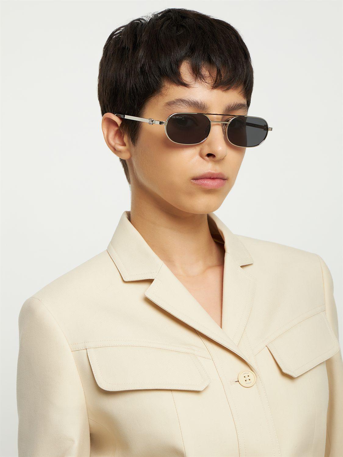 Off-White Baltimore: Silver sunglasses with black lenses –  -  eyewear store