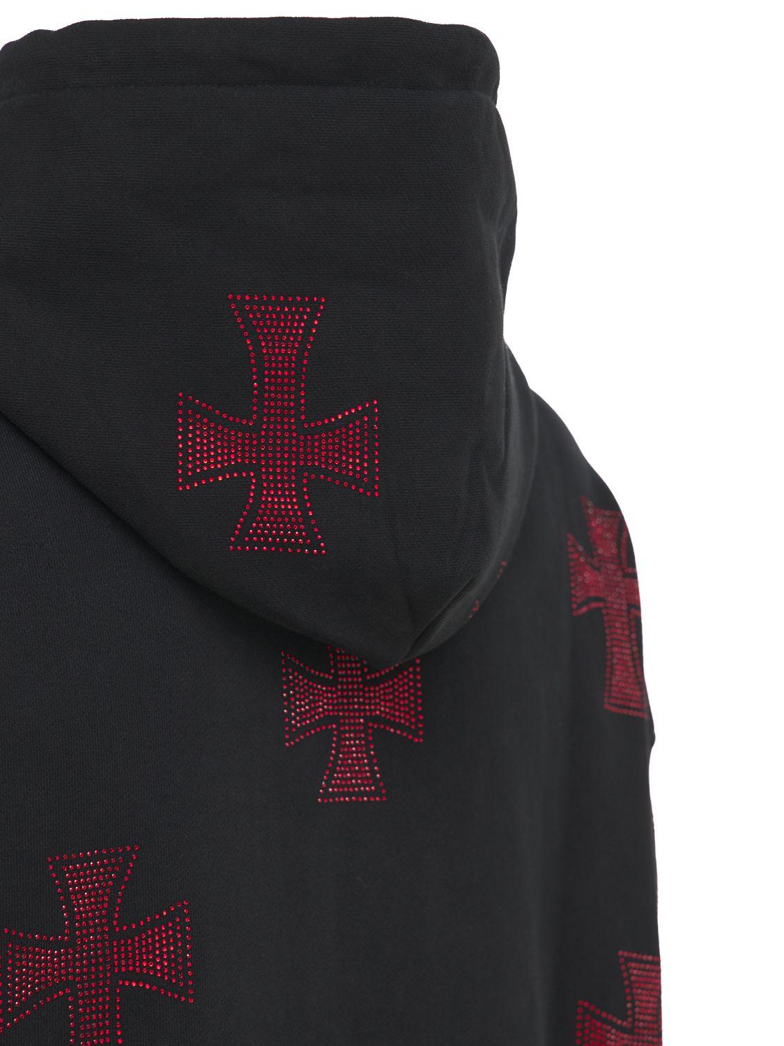 Unknown Crystal Cross Cotton Zip-up Hoodie in Black for Men Unknown Crystal Cross Cotton Zip-up Hoodie in Black for Men