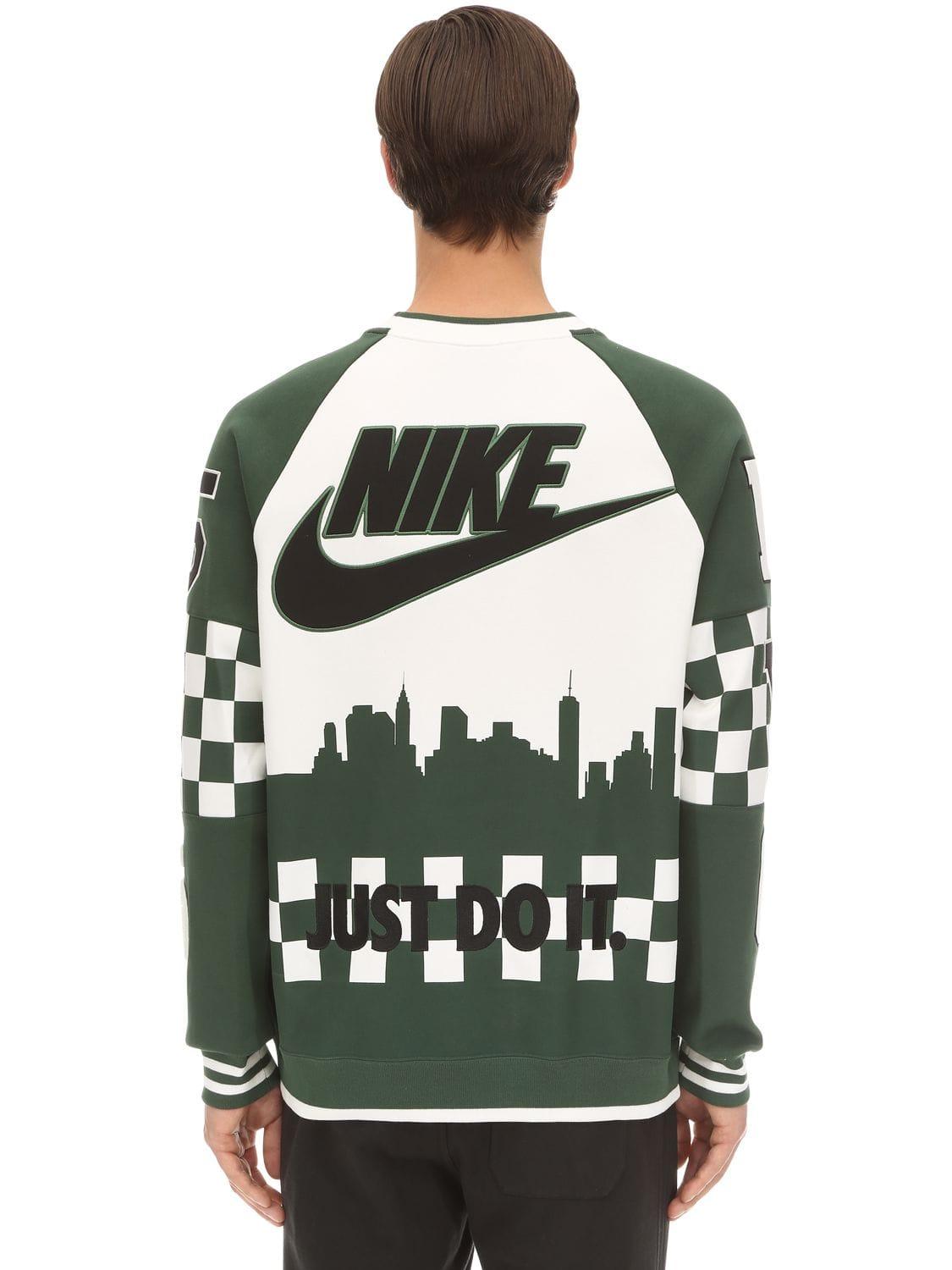 Nike Nsw Nyc Crew in White/Green (Green) for Men | Lyst
