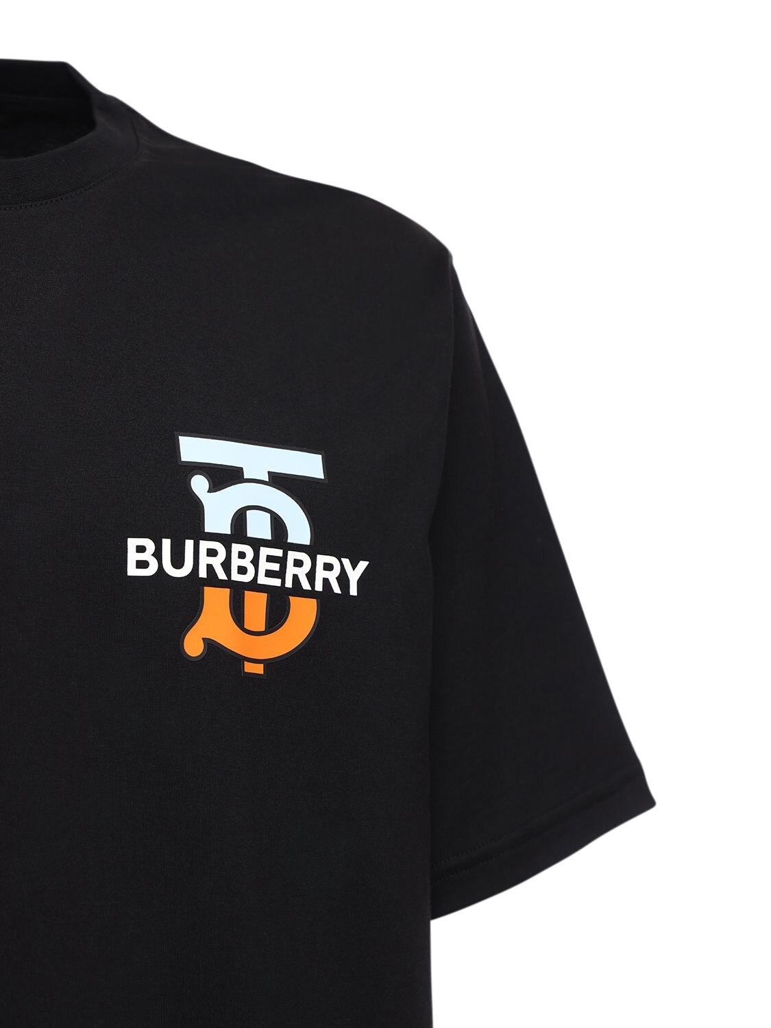 Burberry Tb Logo Print Cotton Jersey Tshirt in Black for Men Lyst