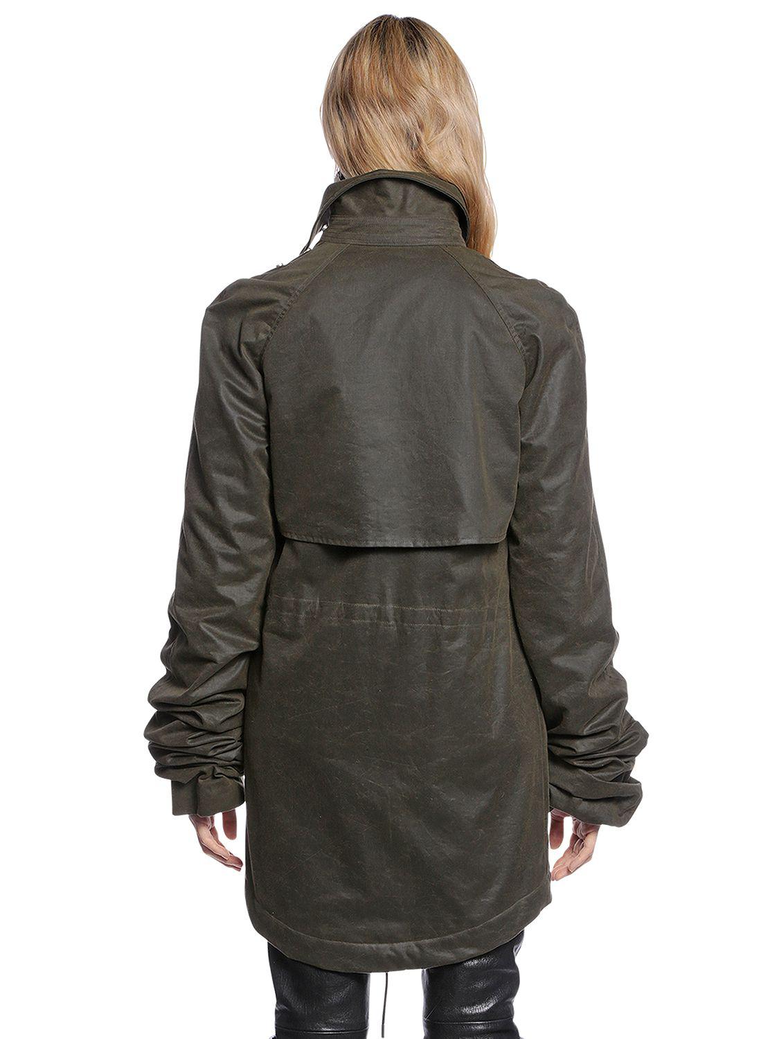 Saint Laurent Waxed Cotton Canvas Jacket in Green Lyst