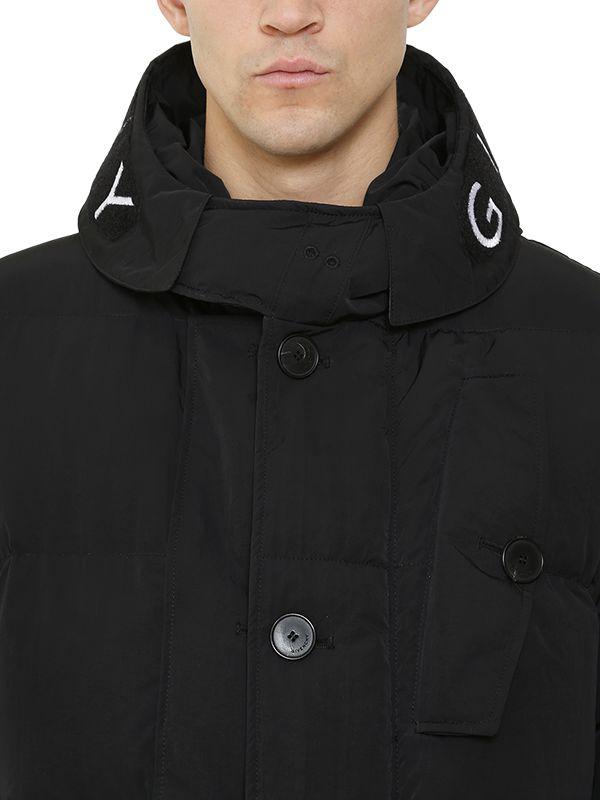 Givenchy Hooded Logo Print Down Jacket in Black for Men - Lyst