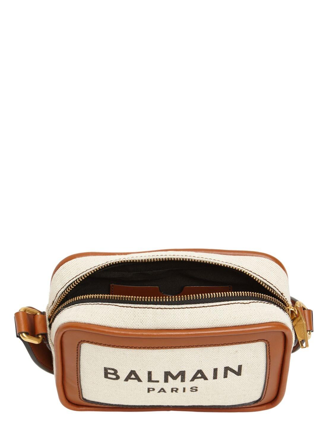 Balmain Barmy Canvas & Leather Camera Bag in Natural Lyst