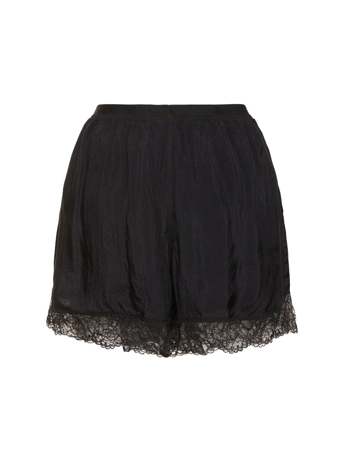 ショートパンツ GANNI Printed Viscose Habotai Elasticated Shorts Ganni Printed Viscose Habotai Elasticated Shorts in White | Lyst