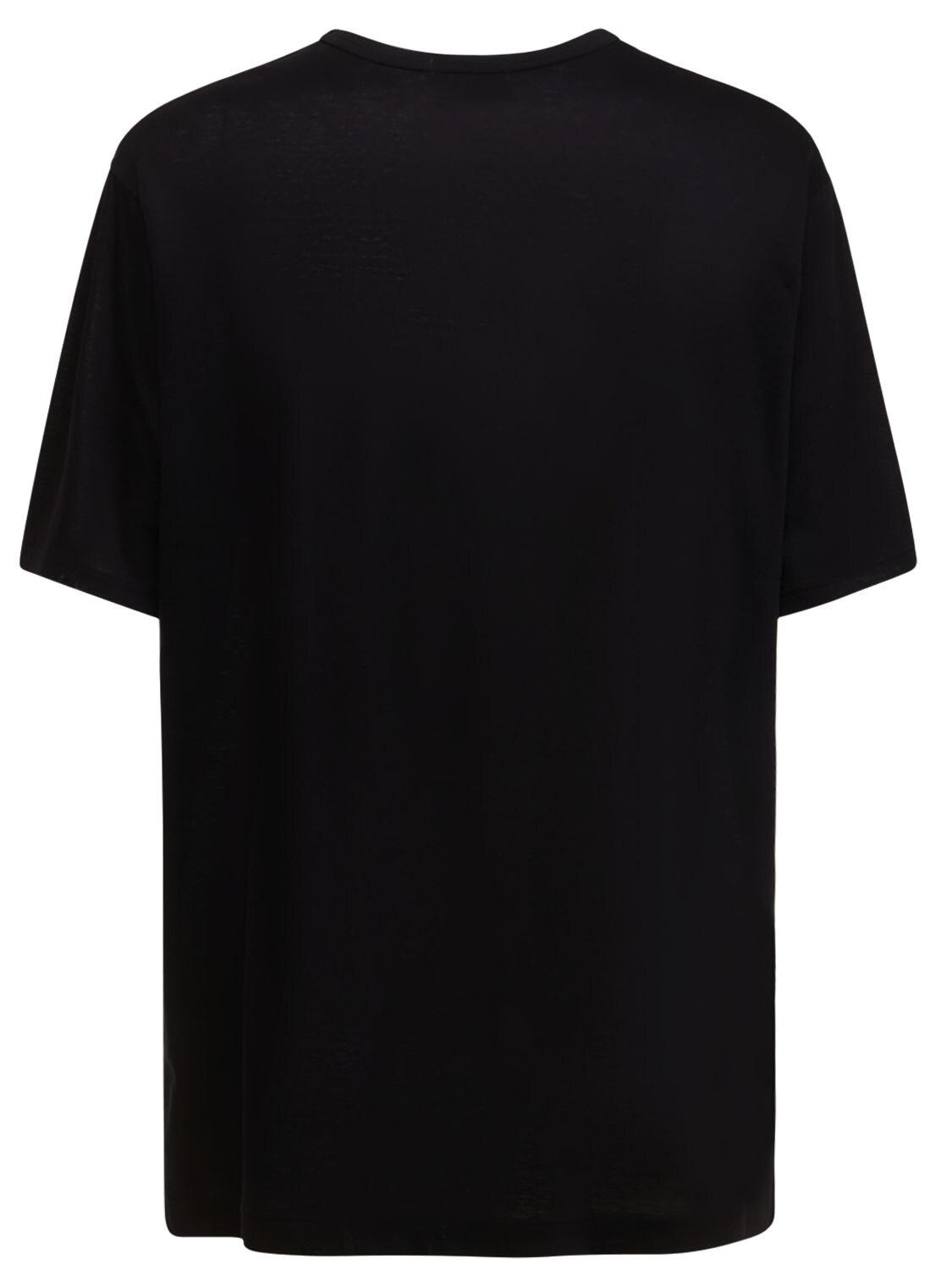 Yohji Yamamoto Printed Cellulose & Cotton T-shirt in Black for Men | Lyst