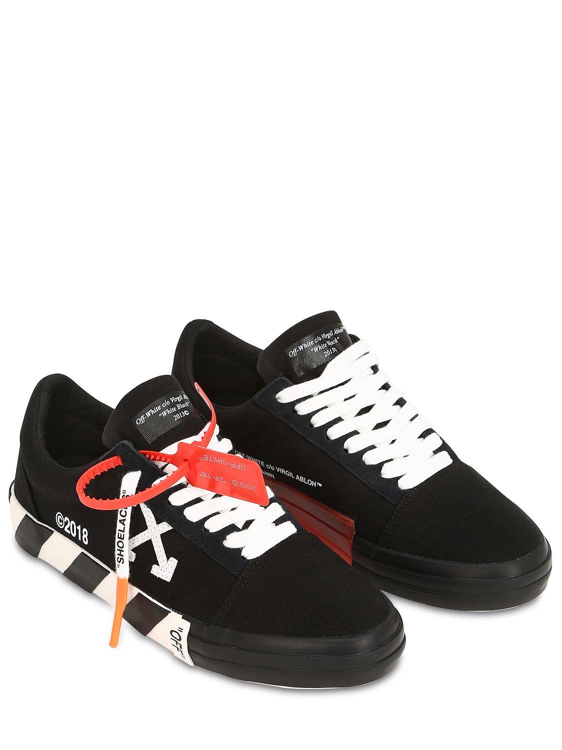 Off-White c/o Virgil Abloh Cotton Canvas Sneakers W/ Stripes in Black ...