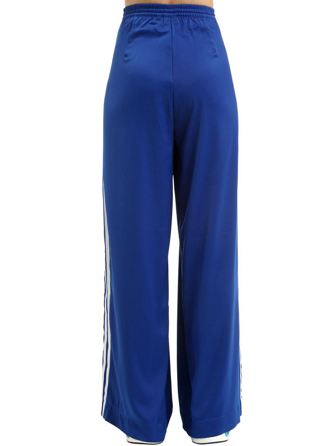 adidas Originals Fashion League Pleated Satin Track Pants in Blue - Lyst