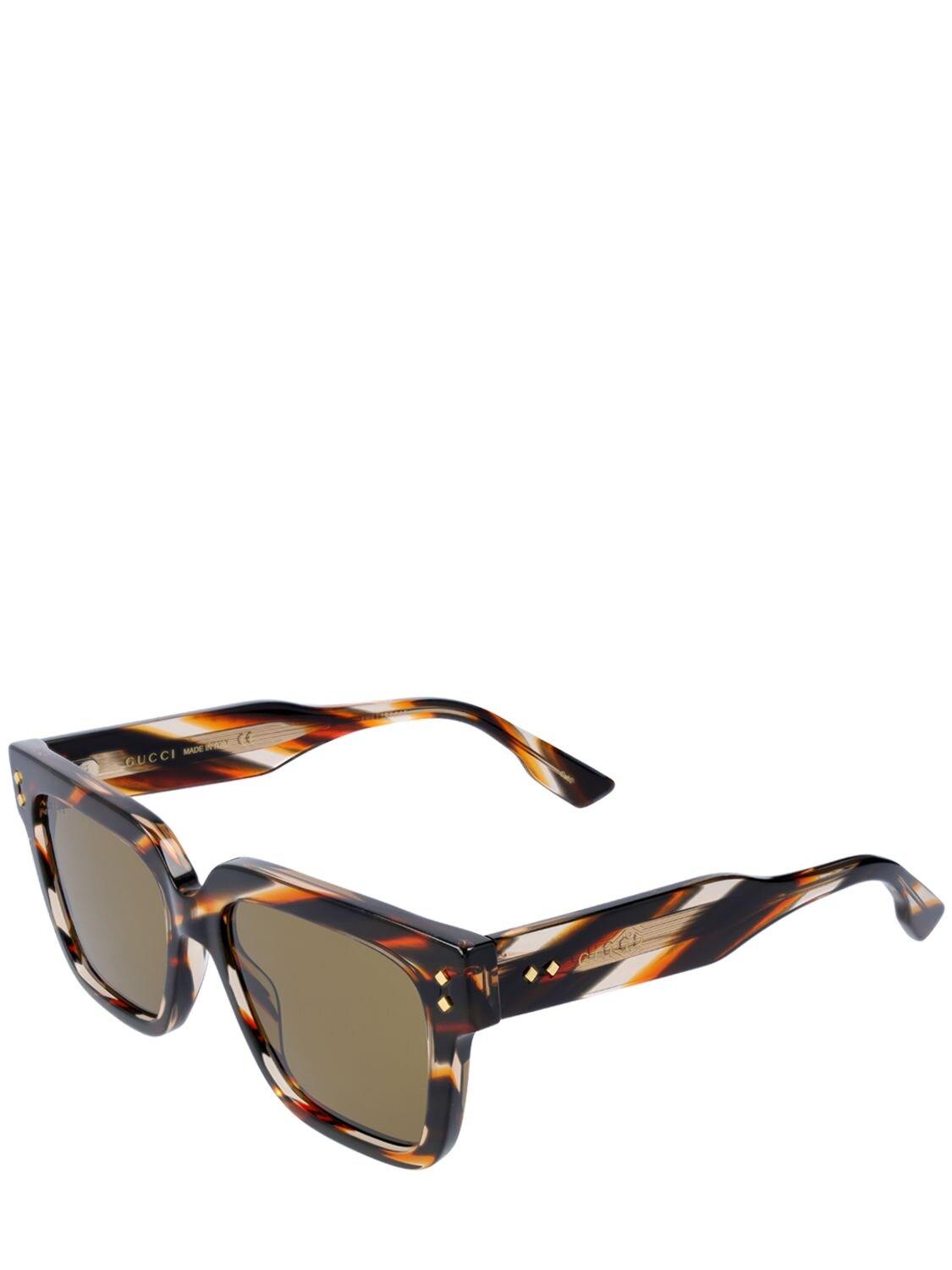 Gucci Nouvelle Vague Square Acetate Sunglasses in Brown for Men | Lyst
