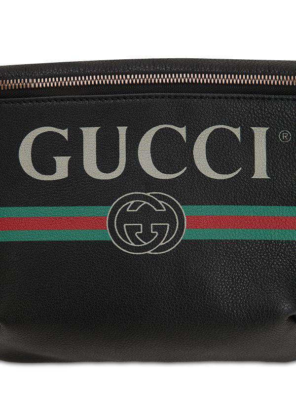 gucci print leather belt bag price