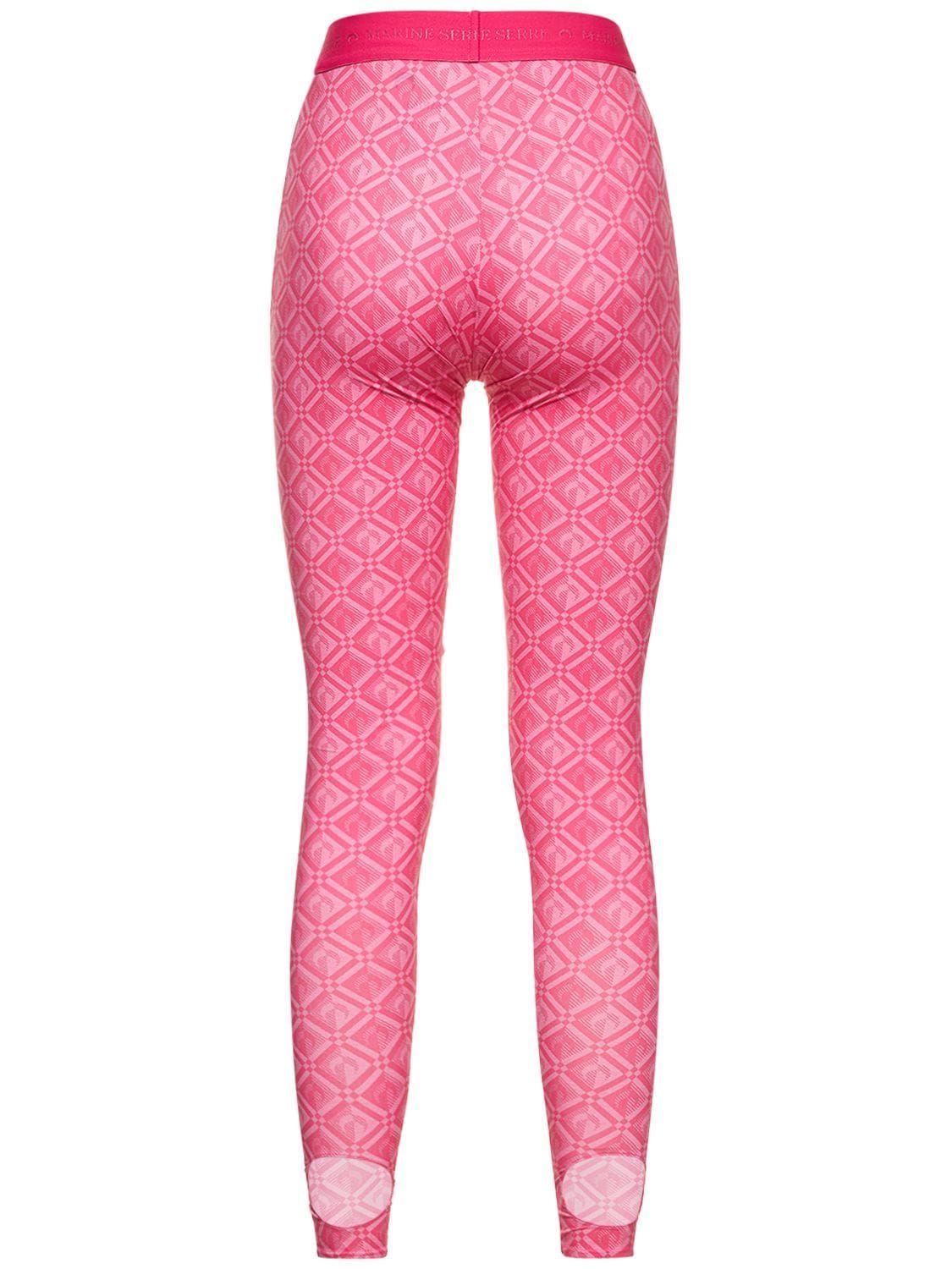 Marine Serre Moon Diamant Printed leggings in Pink | Lyst