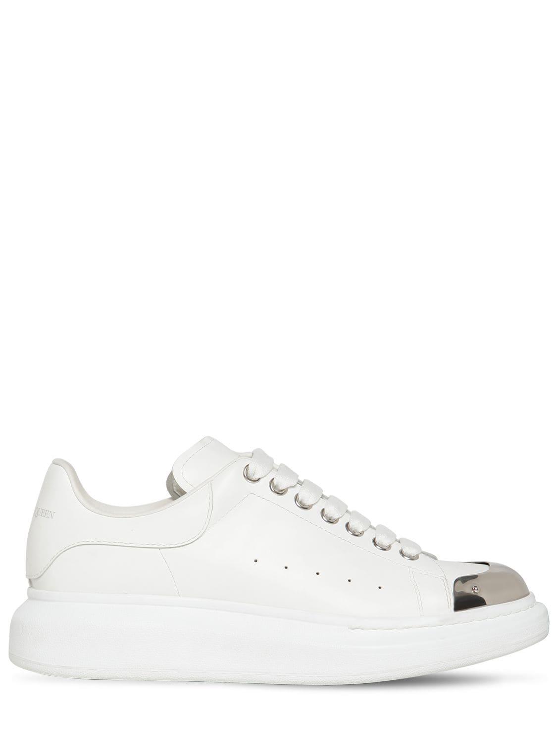 Alexander McQueen 45mm Leather Platform Sneakers in White for Men - Lyst